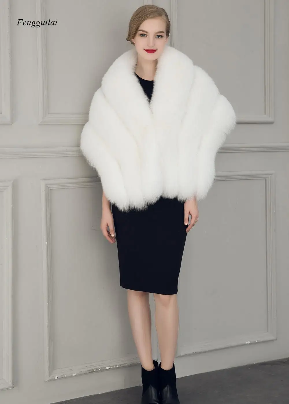 Hot Selling Beaver Rabbit Hair Shawl Imitation Mink Fur for Women