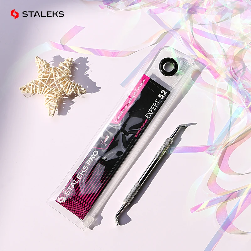 

1pc STALEKS Stainless Steel EXPERT 52-1 Nail Cuticle Spoon Pusher Blunt Cutting Edge Double Head Dead Skin Remove Push Nail Tool