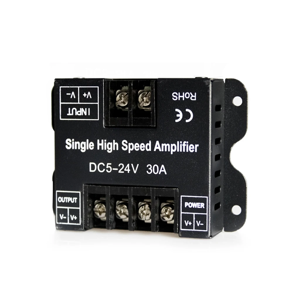 30A LED Strip Amplifier DC5-24V Single High Speed Amplifier for Single Colour LED Strip Power Repeater Console Controller.