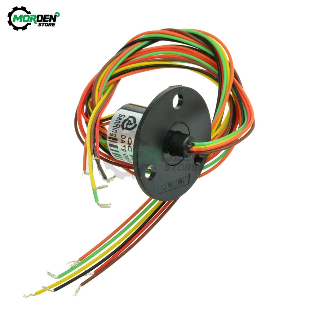 AC 220V 250RPM 300RPM 6 Channel 6 wires Capsule Slip Ring CIRCUITSx2A Slipring 12.5/22MM Mini Rotary Conductive Joint Connectors