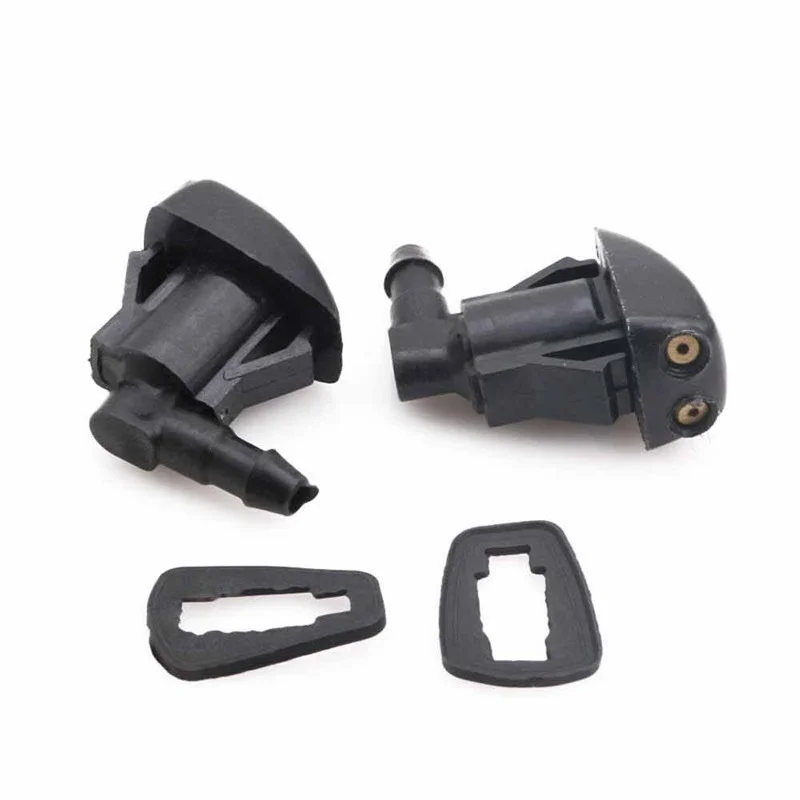 

2Pcs Auto Front Windshield Washer Wiper Spray Nozzles Windscreen Washer Jet Nozzles Black Universal Replacement Car Accessories
