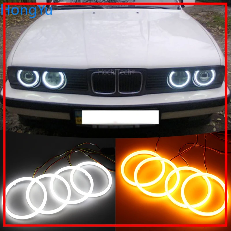 

for BMW E30 E32 E34 Cotton Switchback LED Dual Color Angel Eye White Amber turn signal light