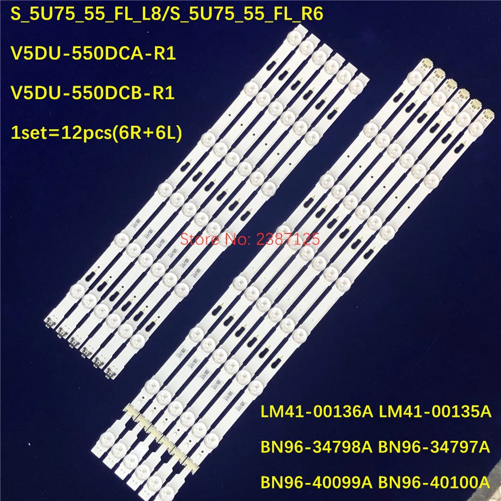 

12PCS LED Strip for LM41-00136A LM41-00135A UA55KU7351 UA55KU7350 UE55JU6610 UE55JU6440 UE55JU6075 UE55KU6000 UN55KU6300