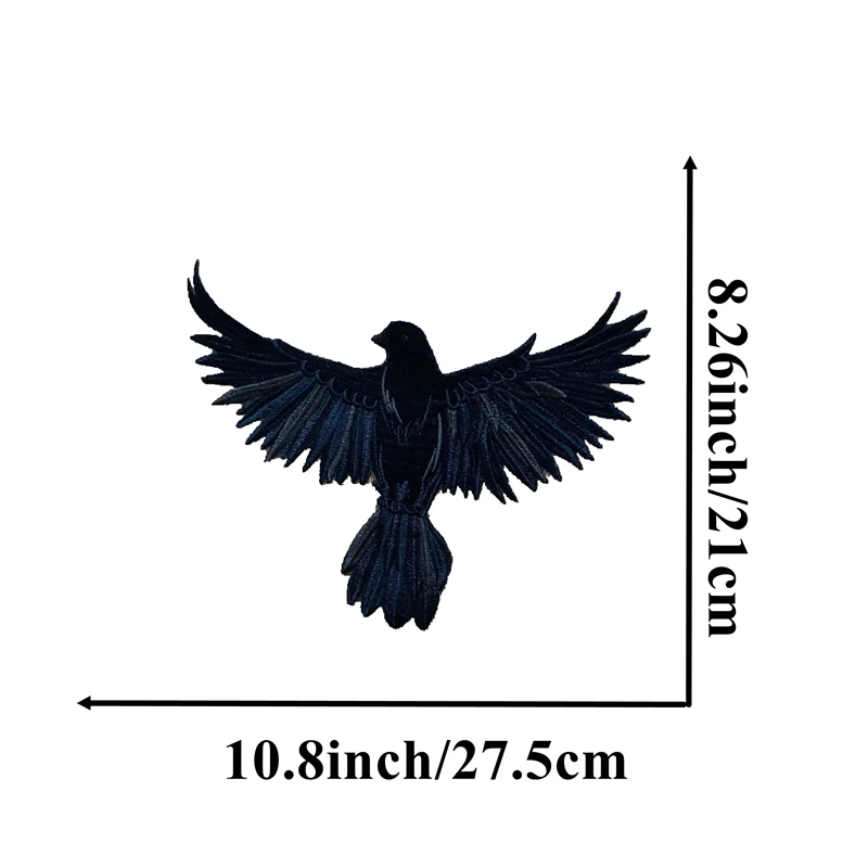 WUYUCONG White/Black Embroidered Dove Patches Iron on Peace Bird Embroidery Appliques for Clothing Jacket Decation DIY