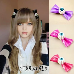 Kawaii Demon Eye Ball fermaglio per capelli per donna fermaglio per capelli con nodo a fiocco Punk Cool Harajuku Solid BB Clip accessori per capelli giapponesi carini