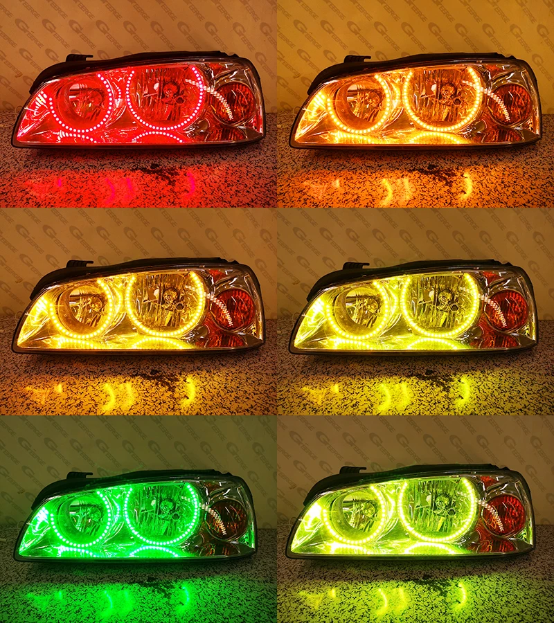 For Hyundai Elantra XD 2004 2005 2006 RF Remote Bluetooth App Multi-Color Ultra Bright RGB LED Angel Eyes Kit Halo Rings