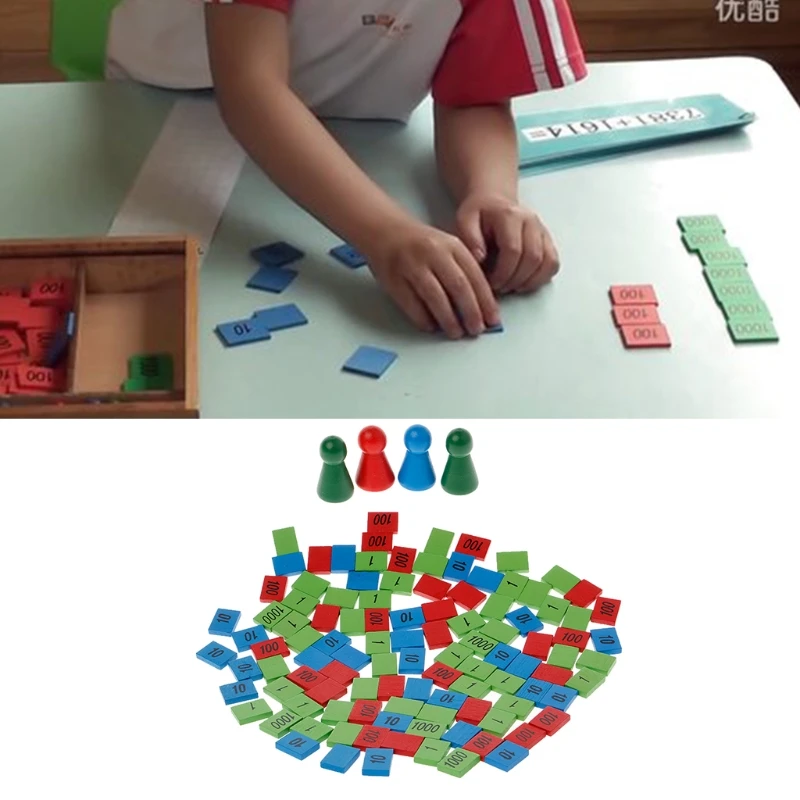 Montessori Wooden Stamps Game Math Kid Children Early Teaching Gift 97BC