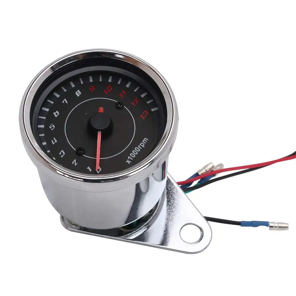 Motorcycle Tachometer LED Backlight Meter Gauge Rev Counter 0-13000 RPM 12V ATV Motorbike Universal