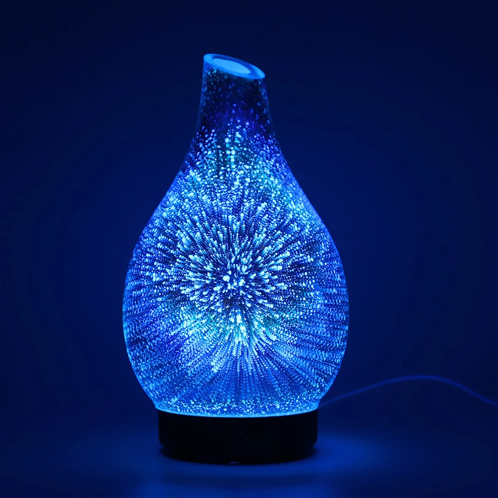3D 100ml Aromatherapy Humidifier AROMA Essential Oil Diffuser อัลตราโซนิคความชื้น 7 สีไฟ LED สำหรับ Home Office