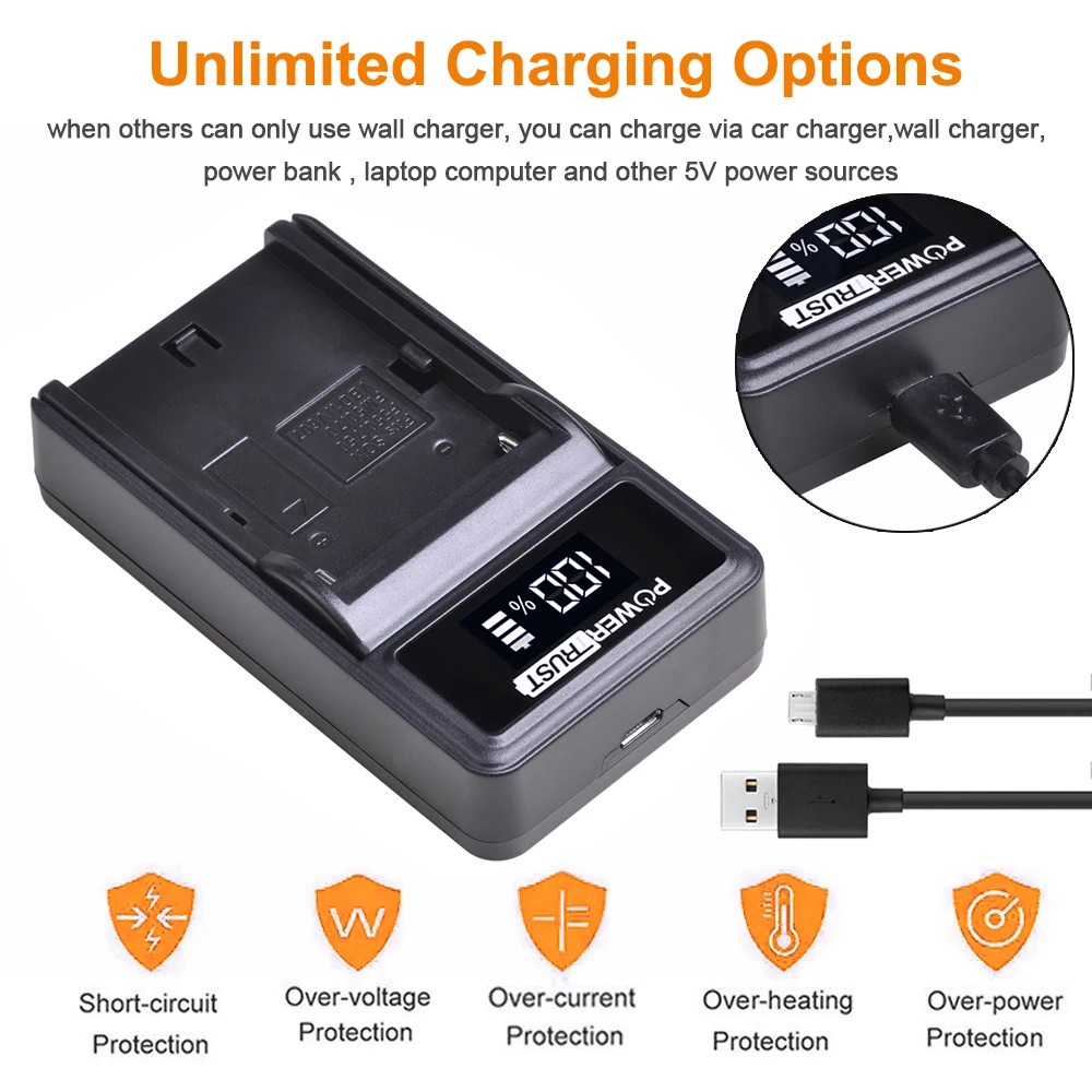 NP-FW50 NPFW50 NP FW50 แบตเตอรี่และ LED สำหรับ Sony A6000 A6400 A6300 A6500 A7 A7II A7RII A7SII A7S A7S2 a7R A7R2 แบตเตอรี่