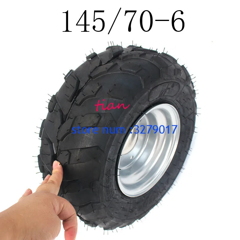 Good Quality 6 Inch ATV Wheels 145/70-6 Tire Tyre for 6 Inch Iron Wheel Rims Fits Go Kart Buggie Atv Quad