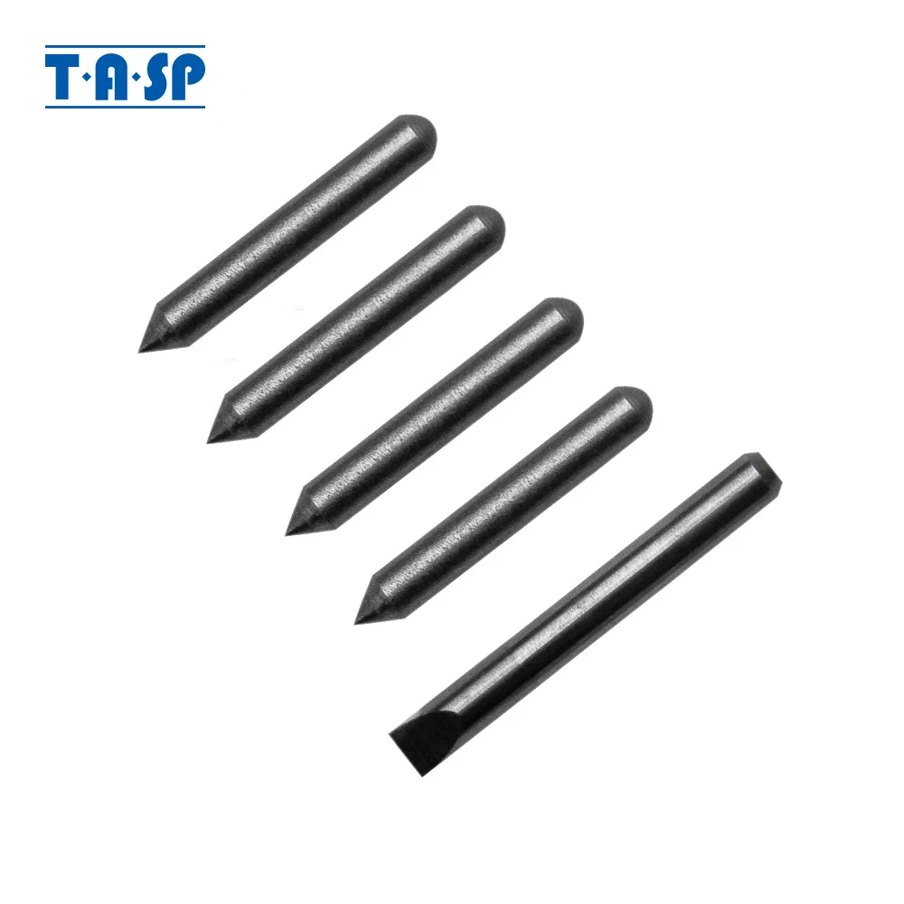 TASP 5pcs Carbide Engraver Bits Point Flat Engraving Bit 3.2mm Shank fit TASP Engraver MEGV13