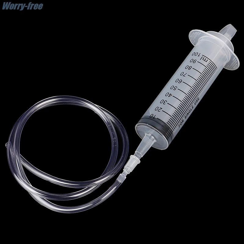 HOT! 1pcs 100ml Large Capacity Syringe Reusable Pump Measuring With 1m Tube Feeding Ink