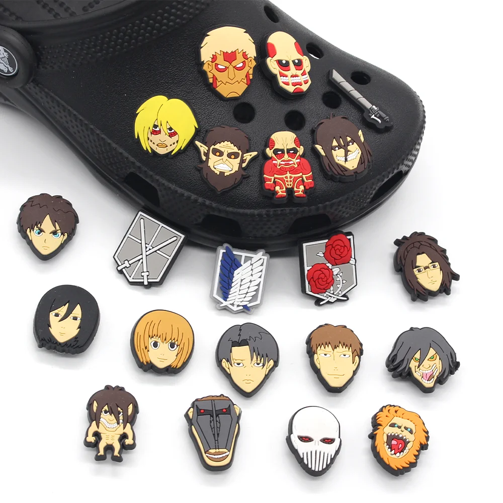 New arrival 1pcs for hot Japan Anime Attacking Giant pvc shoes charms cartoon Accessories adult shoe Decorations gifts