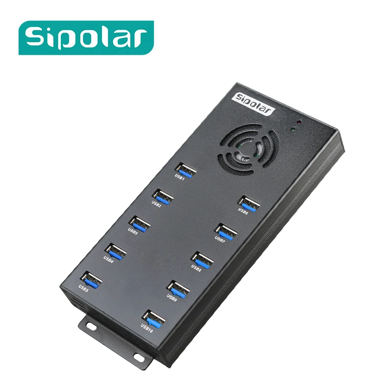 

Sipolar 10 port USB 3.0 data syncs and 2.1A charging hub USB charger Hub for iPhone iPad Samsung Android phone tablets mining