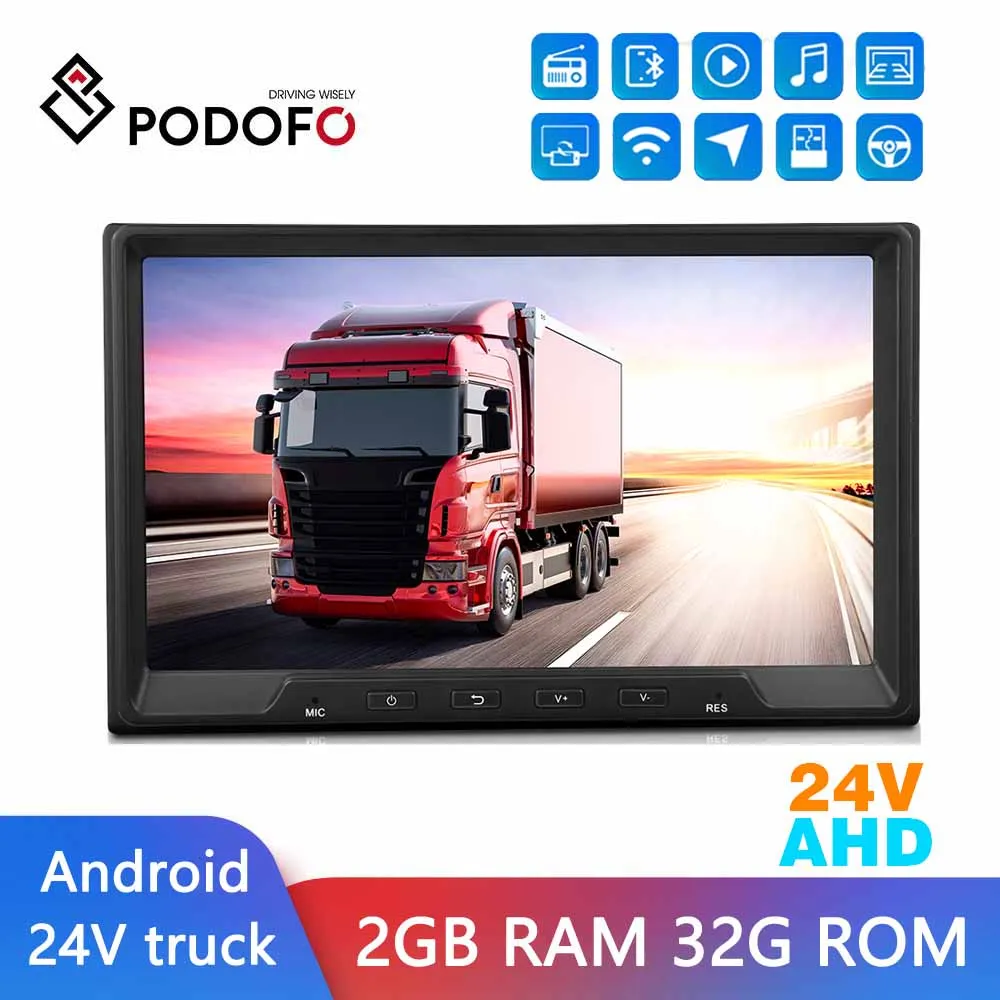 

Podofo 2 Din Android Car Radio 24V For Truck 8" Multimedia Player 2din GPS RDS FM Autoradio DAB Stereo Receiver For Universal