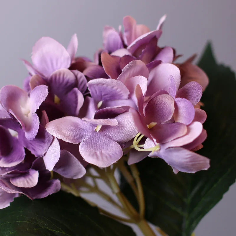 10PCS 45cm Artificial White Hydrangea Flower Ball Silk Hydrangea Accessory Home Wedding Decoration Fake Flores Bouquet