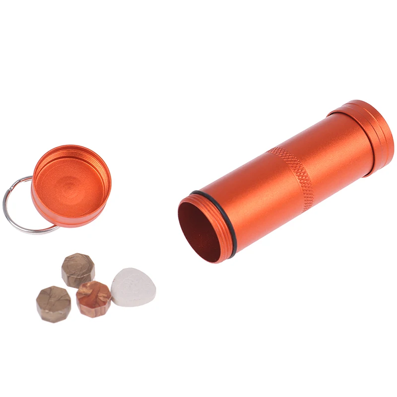 1PCS Waterproof Pill BoxCache Cache Drug Holder Outdoor Emergency Survival Container Keychain Medicine Box Travel Camp Tools