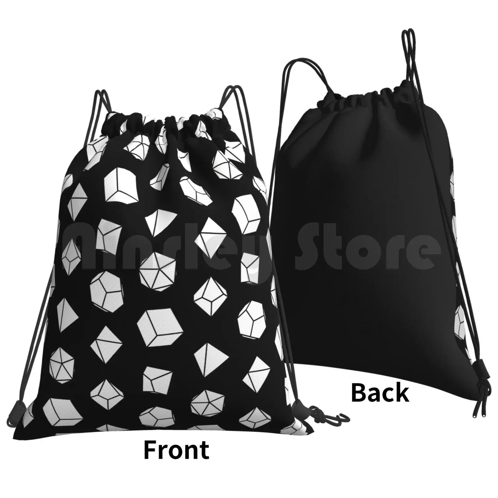 White Dice To Break The Ice Backpack Drawstring Bag Riding Climbing Gym Bag Dice Polyhedral Polyhedral Dice Dnd Tabletop