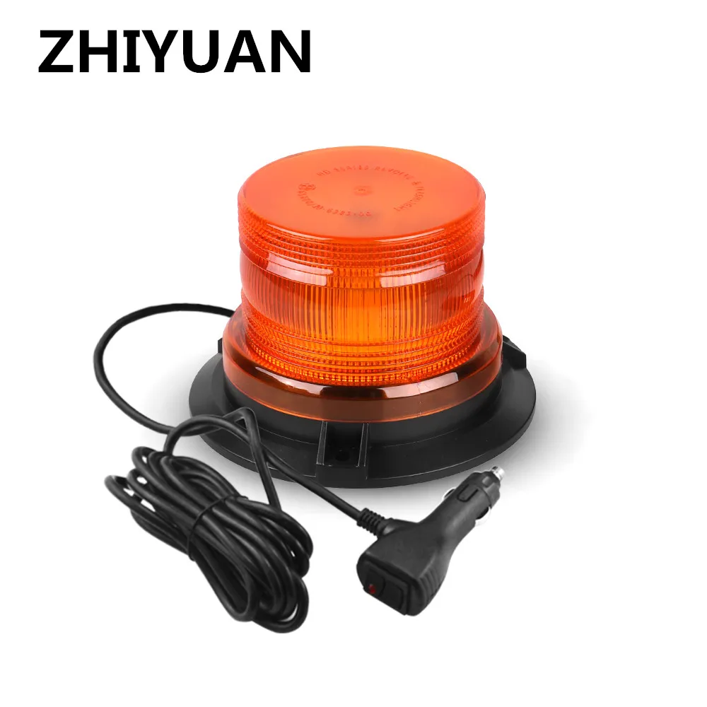 LED Rotaction Flashing Strobe Light Rotary Emergency Beacon Amber Warning Alarm Lamp DC12-24V Transport Truck Signal With R65 E9