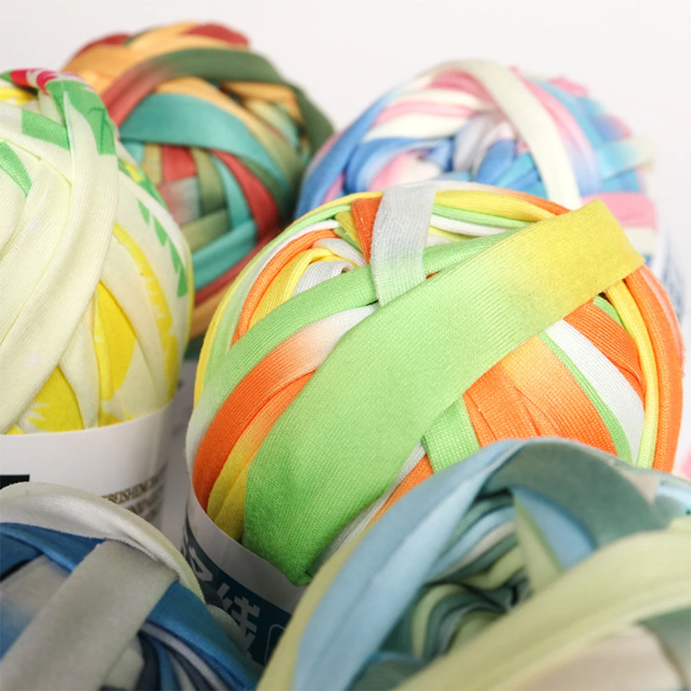 1pcs 100g Colourful Cotton Wool Thick Yarn Soft Colored Cloth Yarn For Hand Knitting Woven Bag Carpet DIY Hand-knitted Material