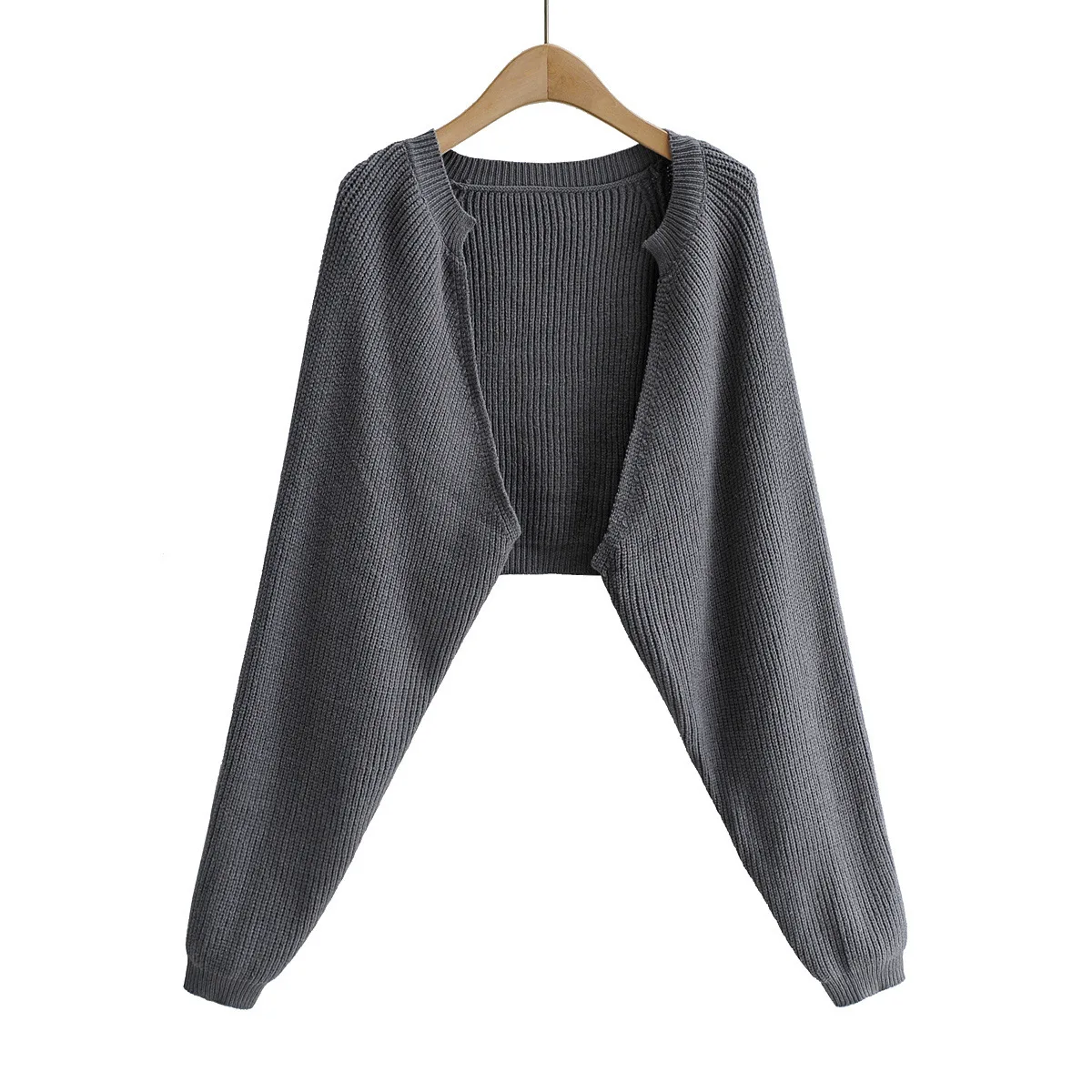 

Fall 2021 womens fashion long sleeve top knitted korean style cropped cardigan women Autumn knitted sweater black cardigan sexy