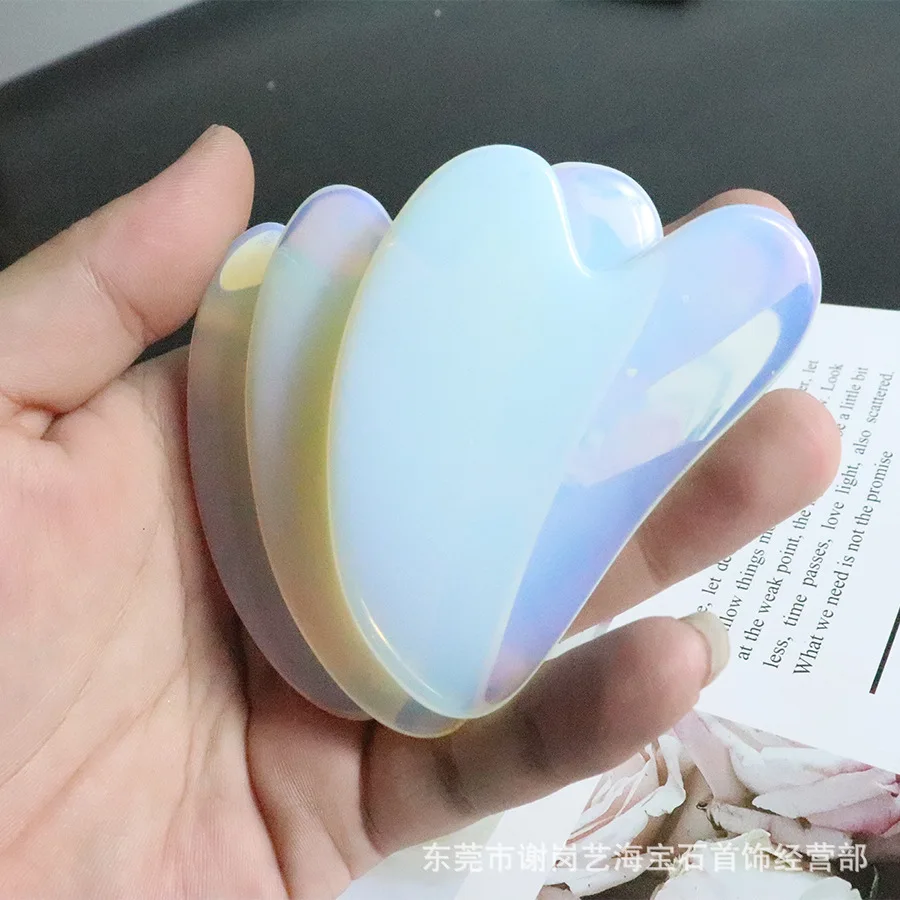 Opalite Massage Gua Sha Tool Face Care Body Eye Crystal Mineral Stone Massager Health Skin Beauty Lifting And Firming Detox