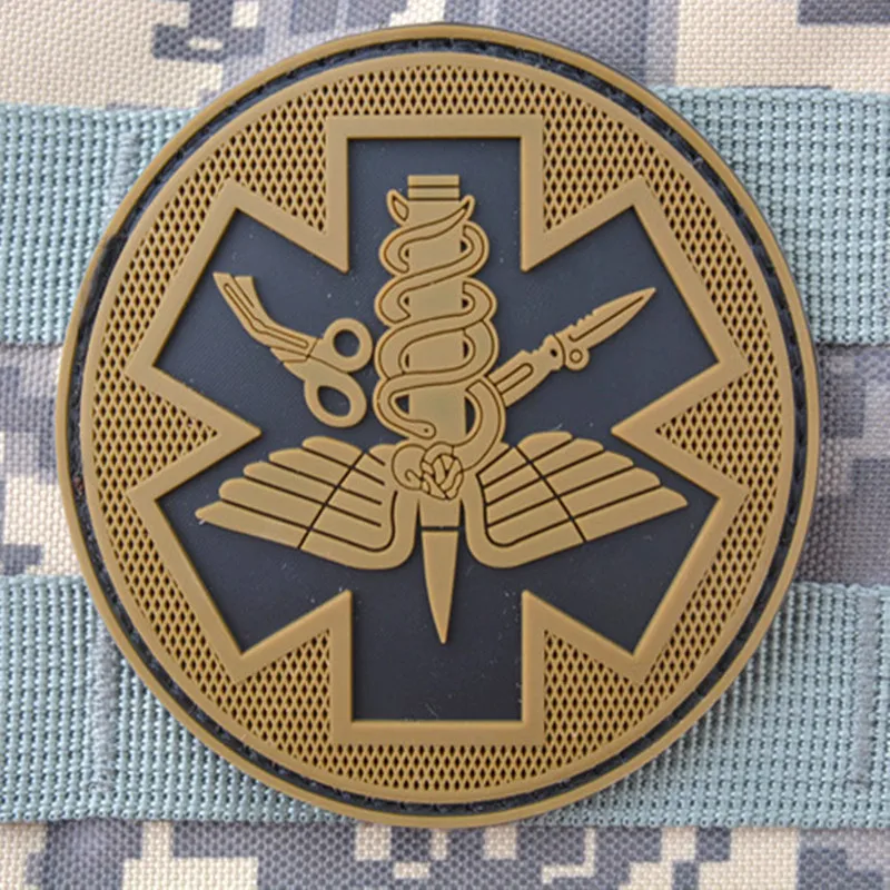 3D Paramedic Mecial PVC Patches Tactical Emblem Badges Medic Rescue Rubber Patches For Clothing Backpack