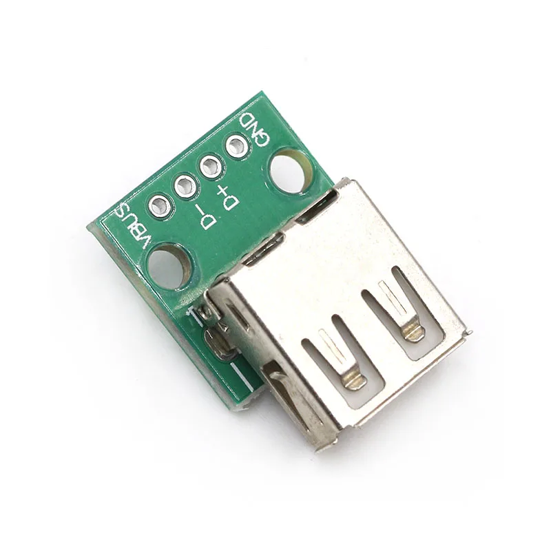 5 piezas tipo A hembra USB A DIP, 2,54mm, conector PCB, toma de placa