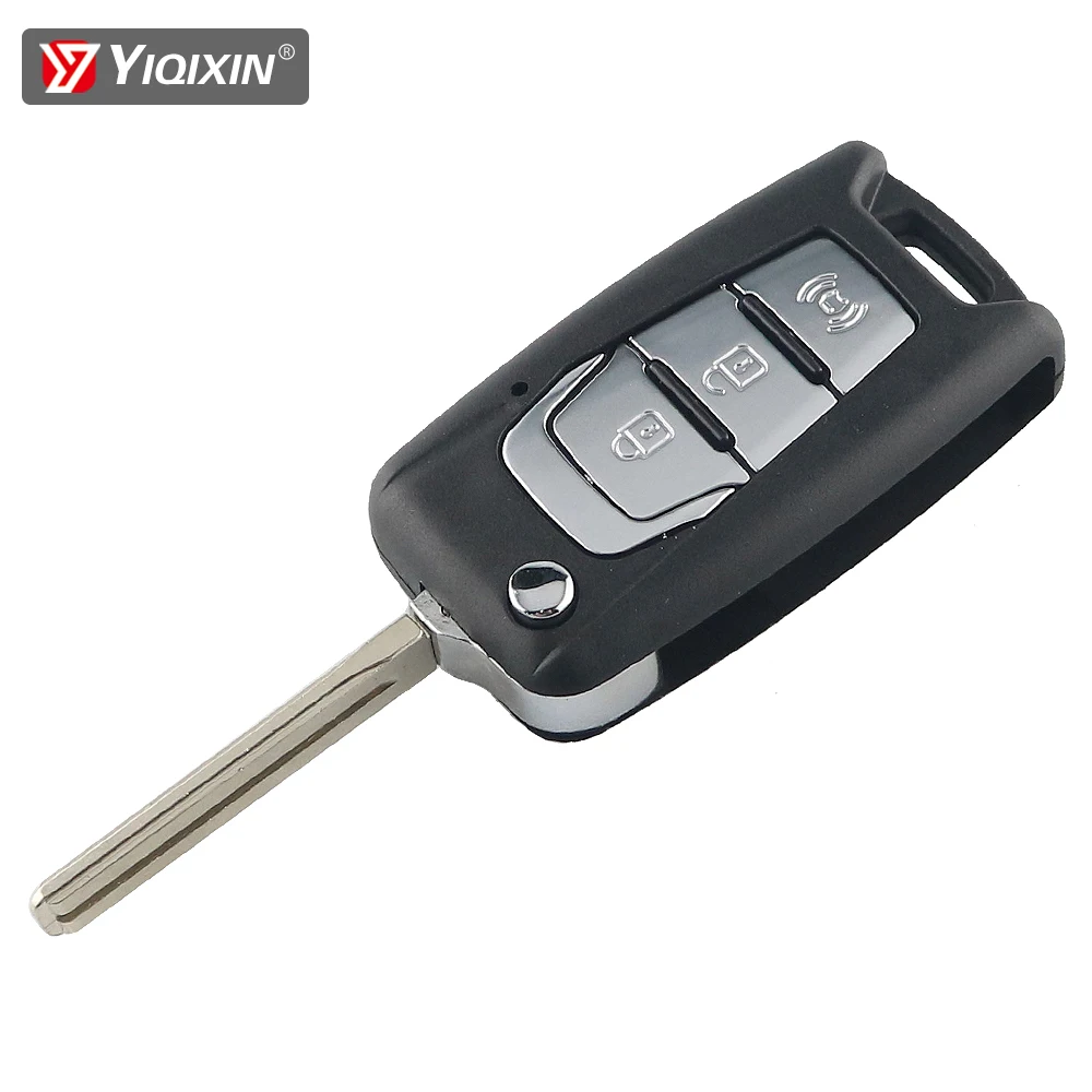 YIQIXIN 3 Button Smart Remote Car Key Shell Cover Case For Ssangyong Korando New Actyon C200 2016 2017 Folding Flip Blade