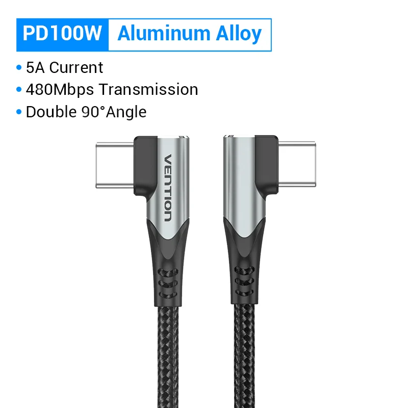 Vention PD 100 W USB Typ C auf USB C Ladekabel für Samsung S10 S20 MacBook Pro iPad Schnellladegerät 4.0 PD Schnellladekabel
