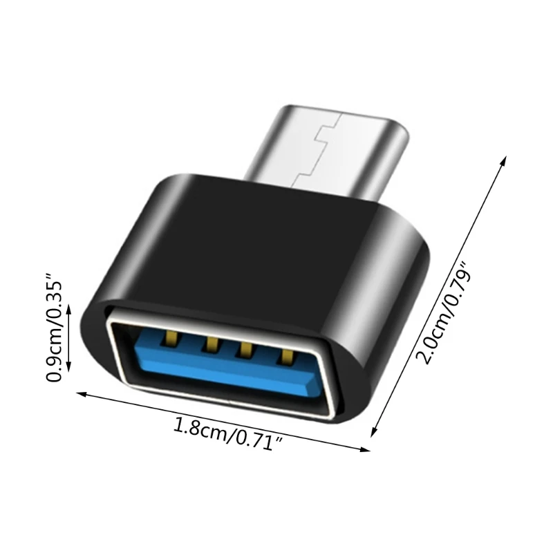 2 Pieces TypeC To USB Universal Adapter Interface Conversion Data Transmission Charging Tablets Black White