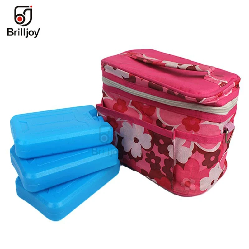 600 Ml Reusable Es Batu Bata Blok Es Ice Pack Cooler Penyimpanan Susu Berkemah Perjalanan Buah Cooler Box Portable Tetap Segar es Blok