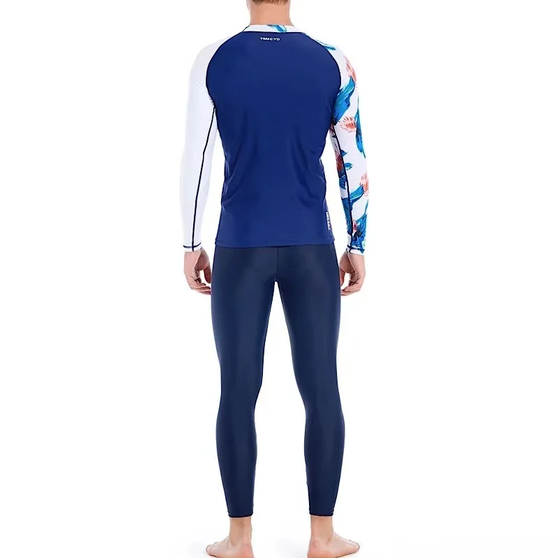 TSMCYD Men UV 50+ Protect Swimwear Long Sleeve Swimsuit Mens Rashguard Surfing Rash Guard Surf Shirt For Swimming Sail Drop Ship