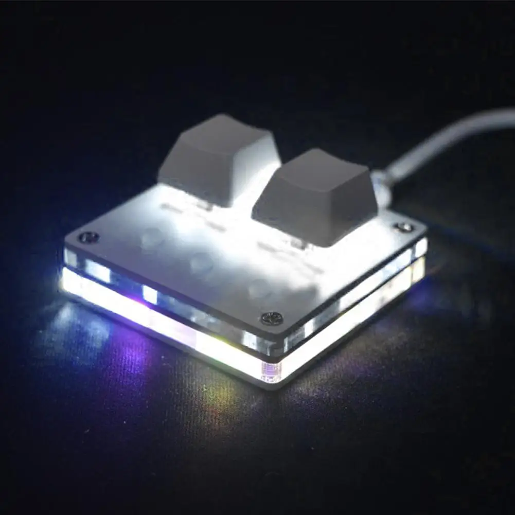 OSU Keyboard Mini 2 Key Keyboard Gaming Keyboard Pemrograman Tombol Makro Keyboard Mekanis Sakelar Biru/Merah