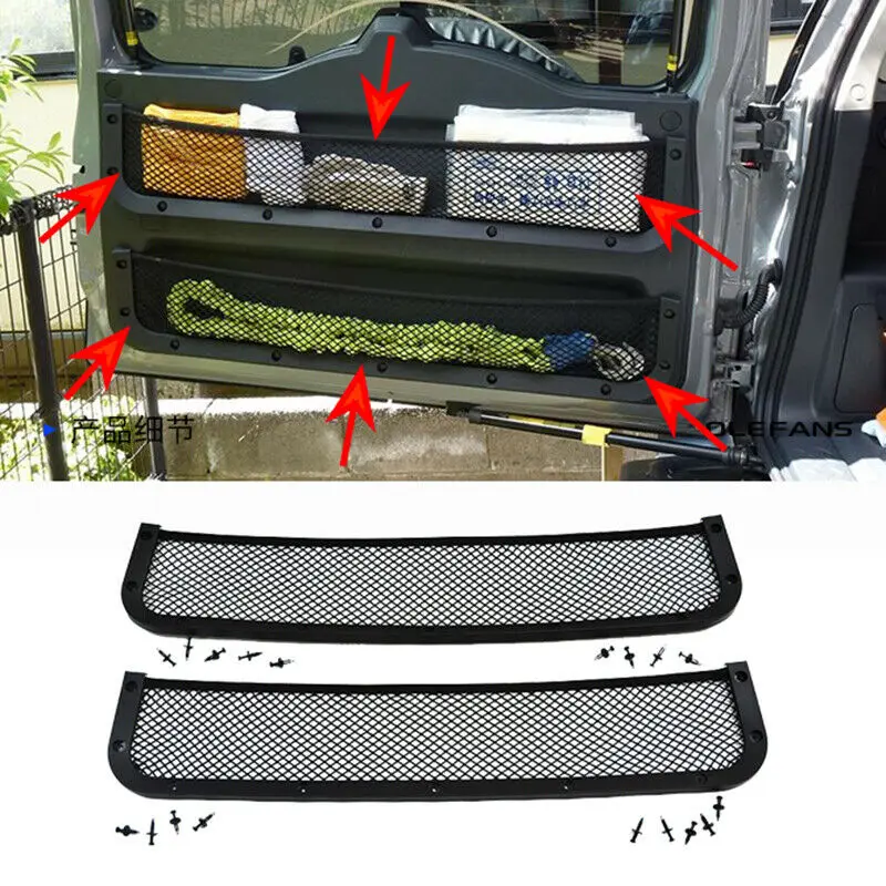 

Fit For Toyota FJ Cruiser 2006-2020 Car ABS Rear Trunk Tail Door Toolbox Pocket Cage Storage Net Moulding Styling Accessories 2P