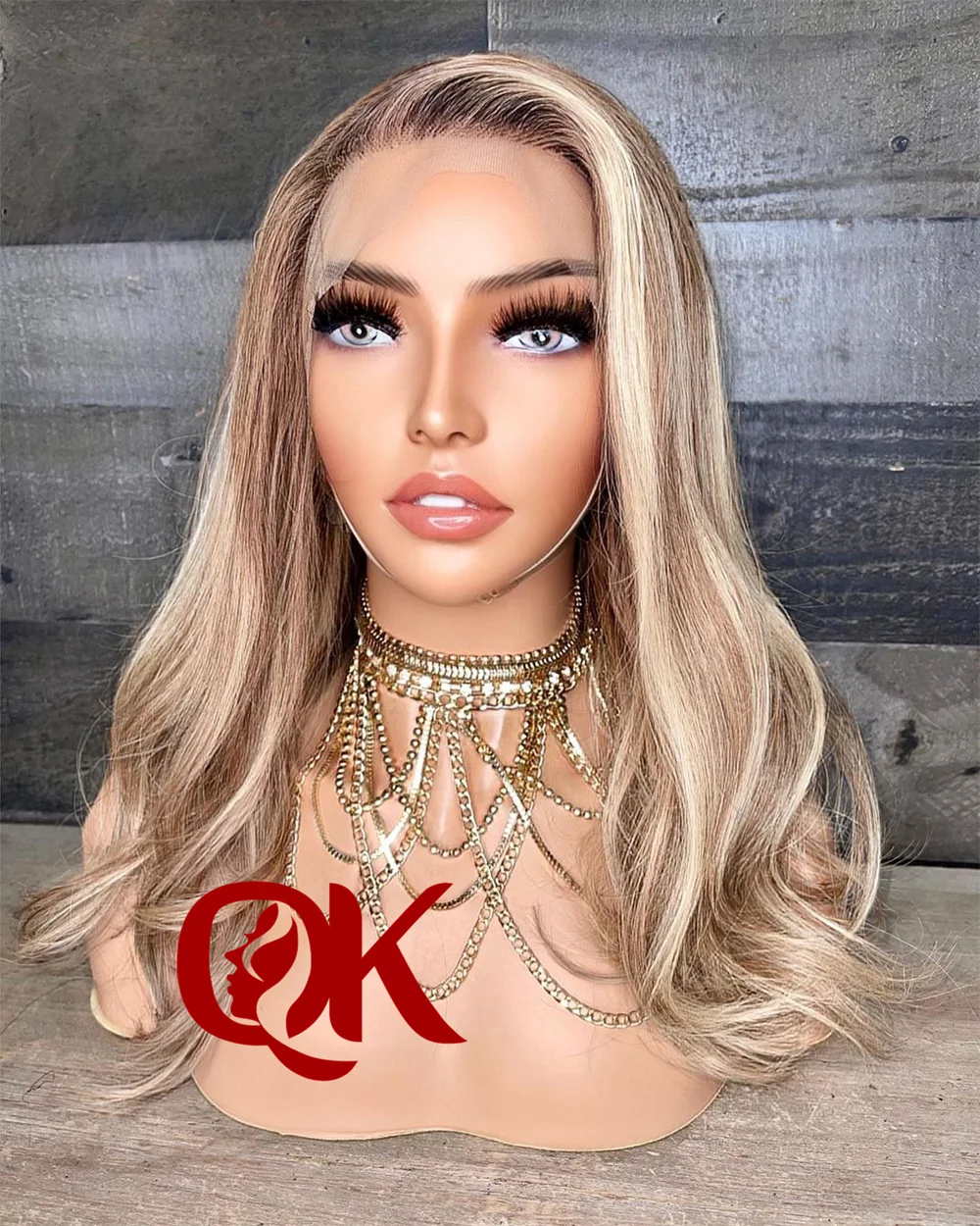 

QueenKing hair 13*6 Lace Front Wig 180% 7/7/24 Highlight Color Bob Wig Wavy Free Part Preplucked Brazilian Human Remy Hair