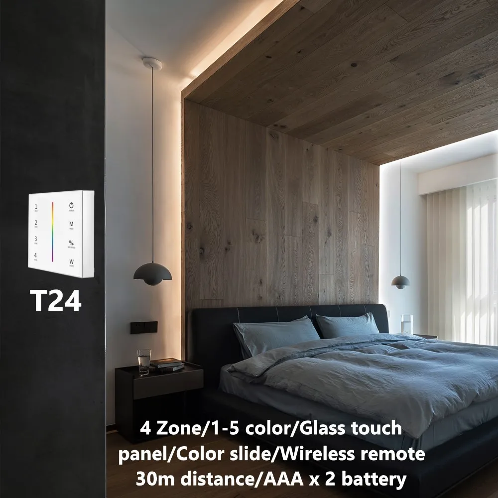 4CH RGB RF Controller Led 5050 12V 24V 36V 2.4G Step-less Dimming Remote Control Light CCT RGB RGBW Led Strip Controller V4-X