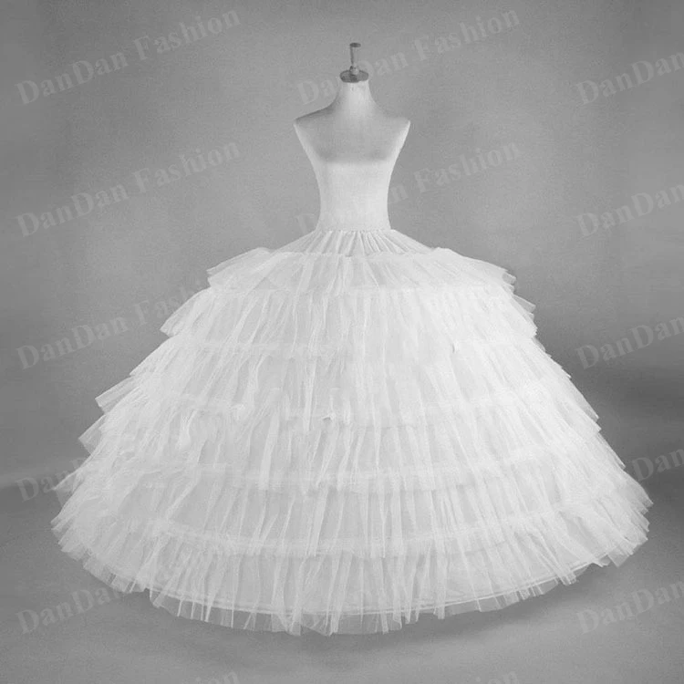 6 Hoops Bustle Anágua para vestido de baile, vestidos de casamento, Underskirt, Bridal Acessórios, Bridal Crinolines