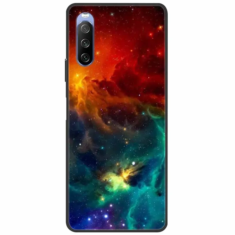 Soft Cover For Sony Xperia 10 III / 5 III Case Silicone Painted Marble Cat Funda Covers for Sony Xperia 1 II / 10II / 5 II Coque