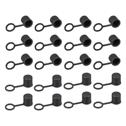 Uxcell 20pcs BNC Silicone Protectors Cap Port Cover Anti-dust Stopper BNC-B Female Jack With A Roll Black 13x12mm