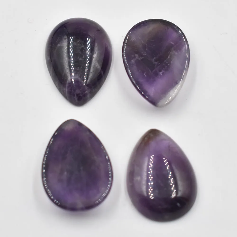 Wholesale 12pcs/lot 25x18mm good quality natural stone amethysts drop CAB CABOCHON beads for DIY jewelry making free shipping