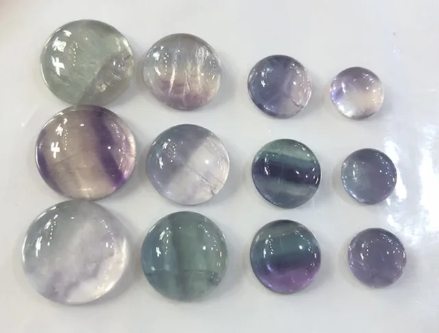 Wholesale 20pcs/lot Rainbow Fluorite Bead cabochon 8mm 10mm Round Gem stone Cabochon Ring Face