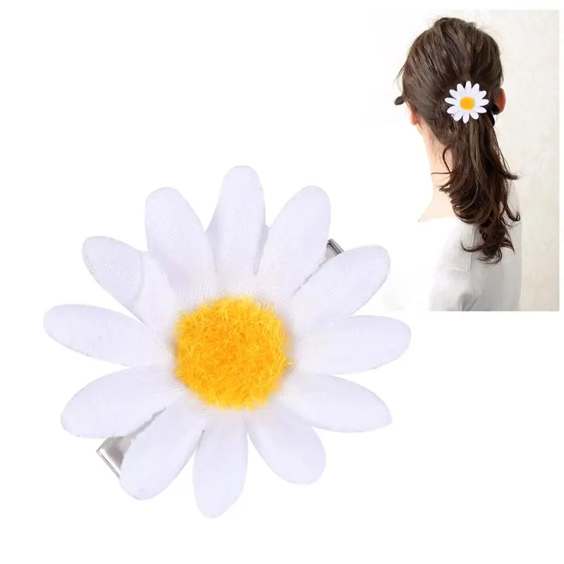 10pcs Cute Daisy Hair Clips Hair Barrettes Hair Pins for Ladies and Girls (White)