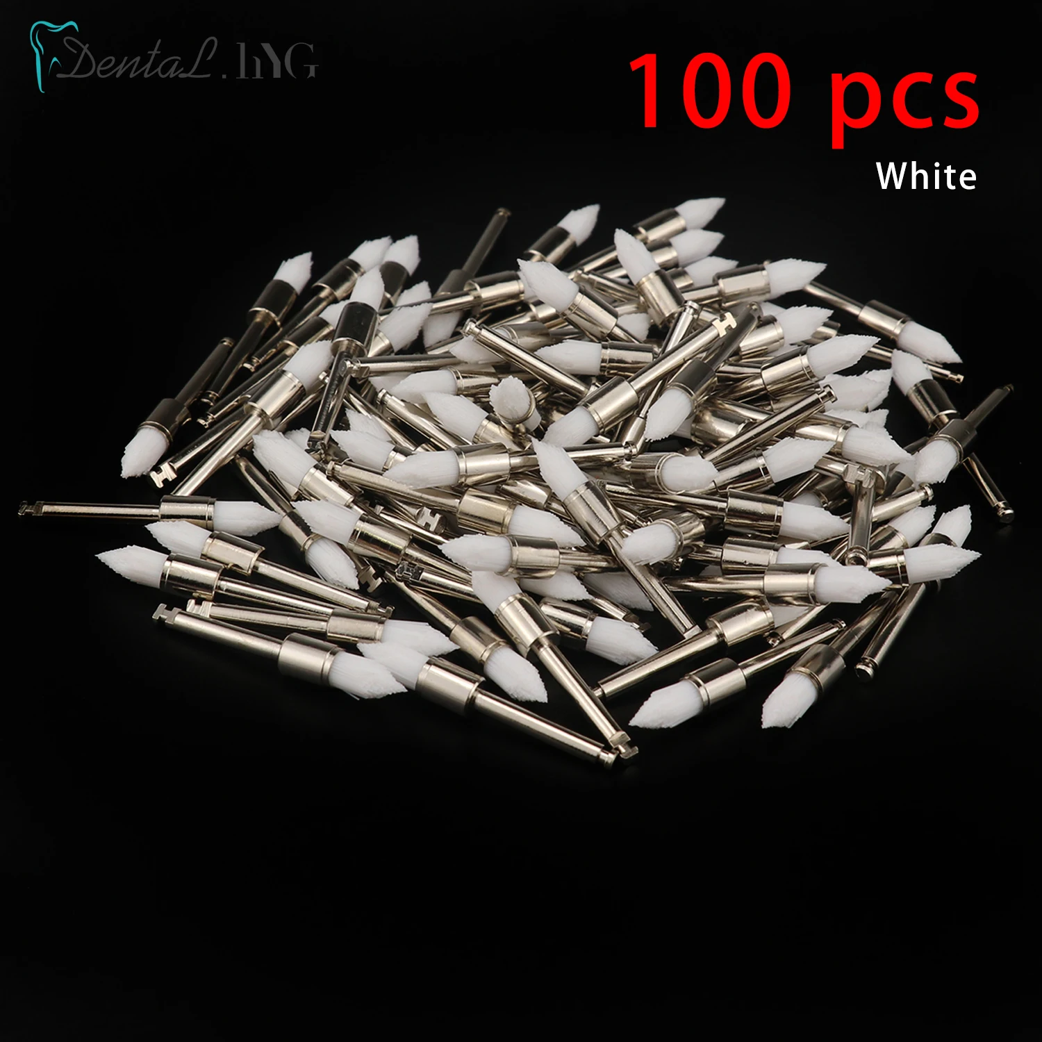 Dental Polishing Brush 100pcs Disposable Dental Prophy Brushes Latch Type Polisher Dental Materials Teeth Whitening Dental Lab