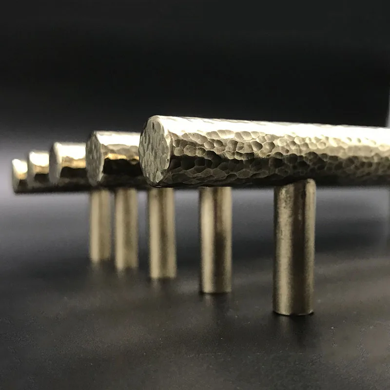 Hammered Brass Wardrobe Handles Hammer Cabinet Pulls Drawer Knobs Dresser Closet Furniture Bar Pulls Textured Door Handle