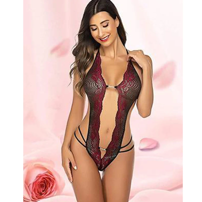 Lingerie sexy plus size de renda transparente, lingerie erótica feminina, camisola sexy longa de renda, roupa de dormir, 2020