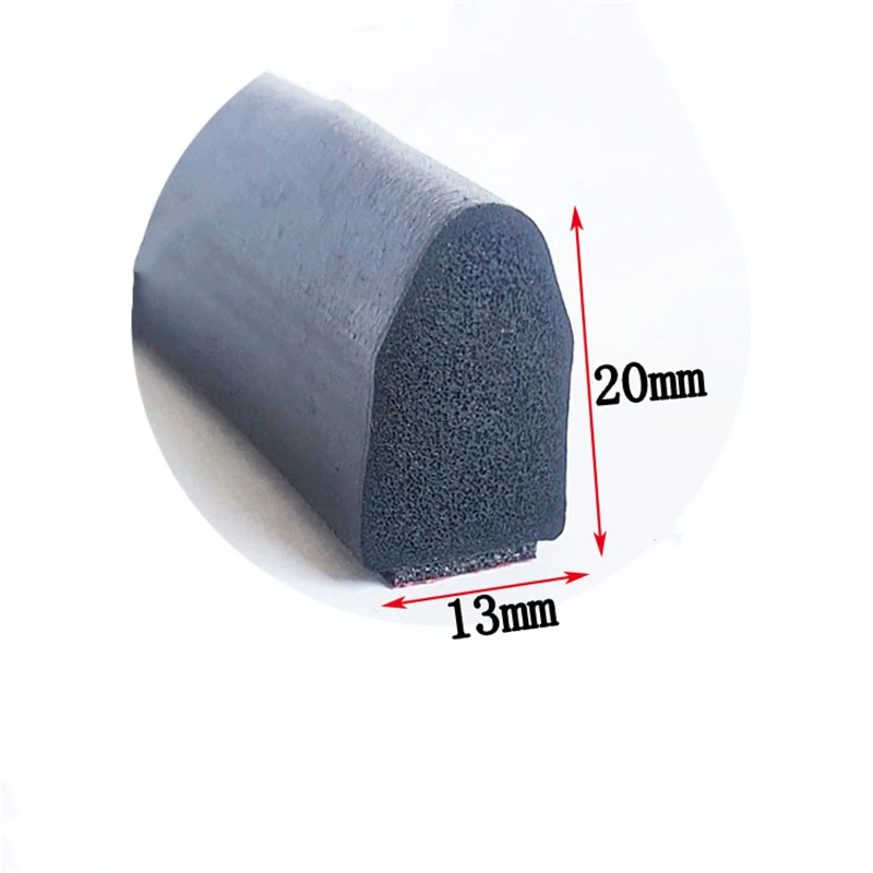 

Self-Adhesive EPDM Foam D-Shape Seal Strip, 13x20mm, Weatherproof, Soundproof, Heat Insulation, Vibration Damping, Black