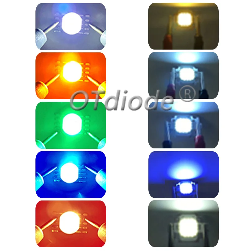 50pcs 1W 3W High Power LED Full Spectrum White Warm White Green Blue Deep Red 660nm Royal blue With 20mm White Black Star PCB image 5
