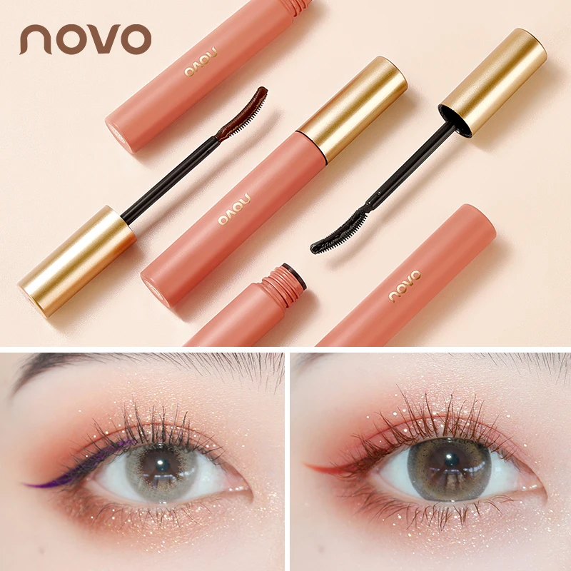 Novo eye makeup mascara partner silicon brush Eyelash raincoat primer waterproof quick dry curling black brown mascara BN263